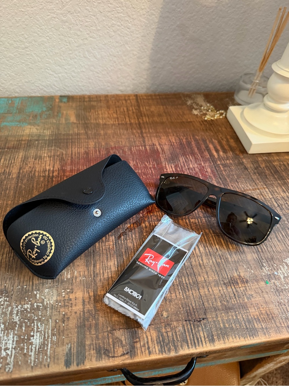 Ray-Ban RB4147 Boyfriend 710/57 Light Havana Brown Polarized Sunglasses 60mm